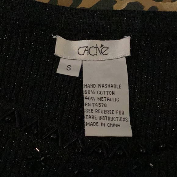 Cache Vintage Black Metallic Beaded Sleeveless Sweater - Picture 8 of 8